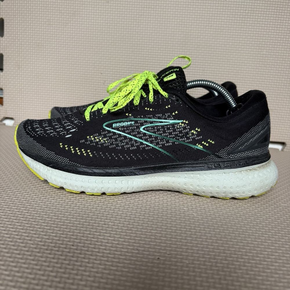 Brooks Glycerin 19 Womens Running Shoes Size 8.5 Black/Neon Neutral Cushioning